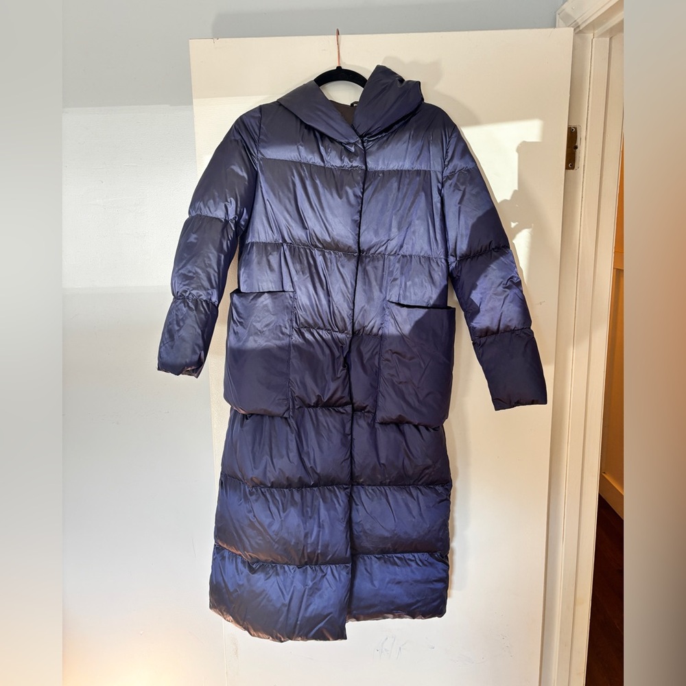 Nap Navy Down Puffer Coat, Size XXS